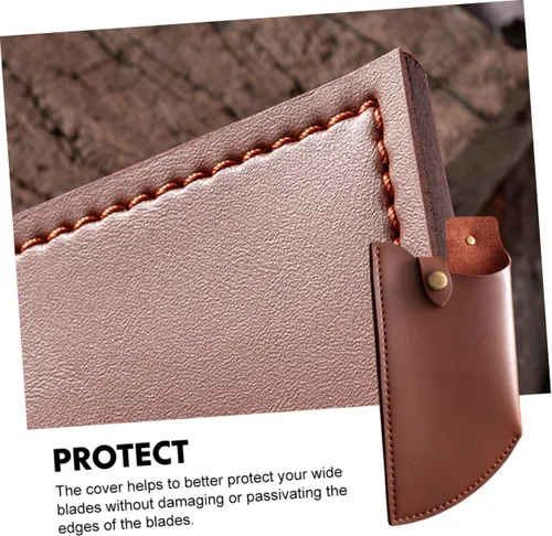 Miniatura 5 de Mobestech Funda protectora de cuero artificial para cuchillos de cocina, cubierta compacta para cuchillos de almacenamiento de chef, viajes, 9.76 x
