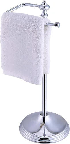 SunnyPoint - Soporte decorativo de metal para toallas de dedo clásico de peso pesado para baño, cocina, tocador y encimeras; La barra colgante tiene