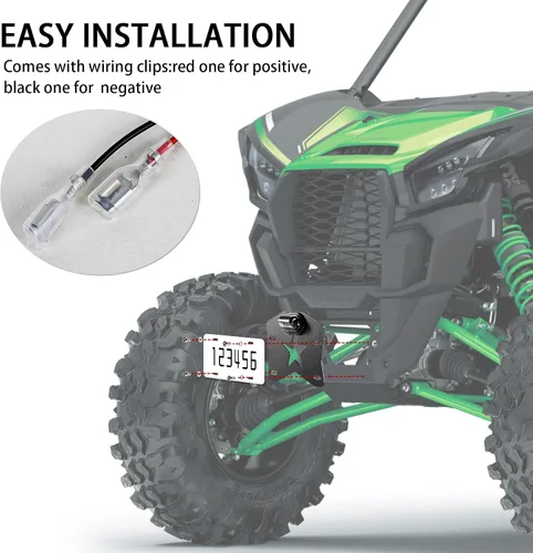 Miniatura 5 de Marco de soporte para matrícula ATV UTV con luz LED, universal para remolque, camión, RV, barco, carrito de golf, motos de nieve, SxS Ranger RZR