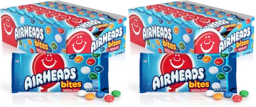 Miniatura 14 de Airheads Bocaditos de caramelo, sabores de frutas surtidos, cine, fiesta, concesiones, paquetes de 2 onzas (caja de 18)