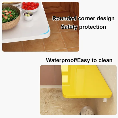 Miniatura 6 de Mesa plegable para montar en la pared, mesa de trabajo plegable, mesa plegable para lavandería, mesa de pared estable y resistente para Blanco