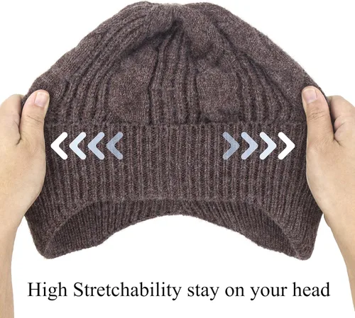 Miniatura 4 de Muryobao Gorro de invierno para mujer, cálido, suave, elástico y holgado
