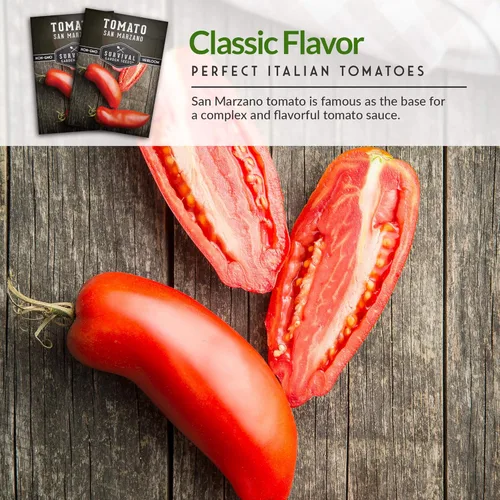 Miniatura 5 de Survival Garden Seeds - Semilla de tomate San Marzano para plantar - 1 paquete con instrucciones para plantar y cultivar tomates ciruela italianos