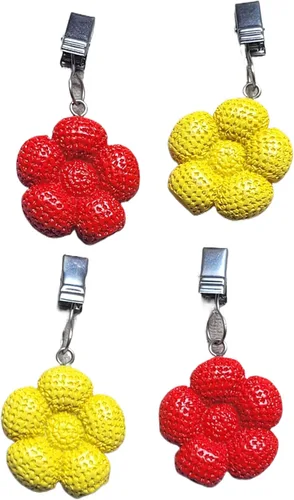 Miniatura 26 de TwoFish Home - Juego de 4 manteles de resina con diseño de flores amarillas para manteles y pesos, clips para manteles (flores de sol amarillas)