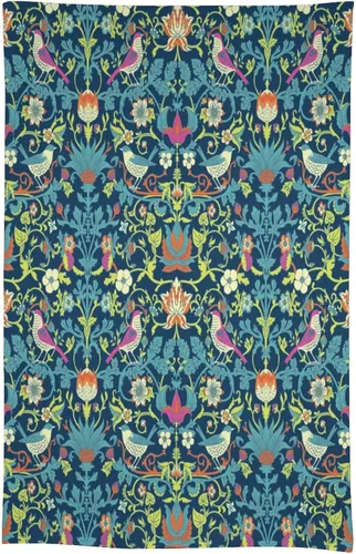 Miniatura 365 de Mantel Floral Retro de Pájaros, Diseño Original Bohemio William Morris Estampado Cubierta de Mesa para Hogar Picnic Fiesta Comedor Cocina William