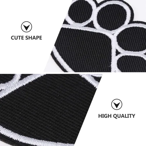 Miniatura 6 de EXCEART 20 piezas de parche de pata de cachorro para perro, apliques bordados, parches de costura para manualidades, accesorio de tela de costura