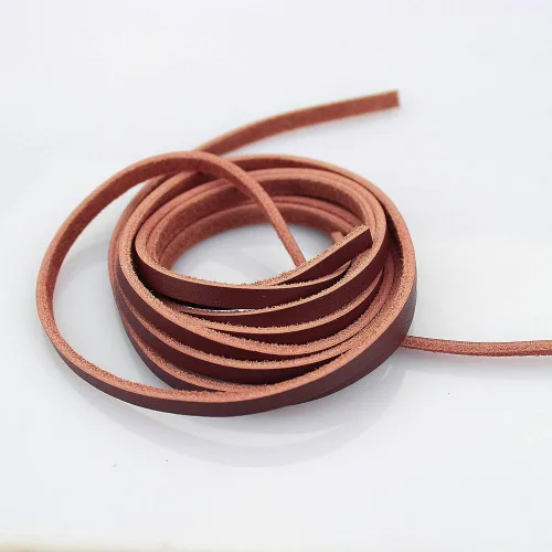 Miniatura 16 de (TM) Cordón de cuero genuino plano de 3 mm para trenzado, negro (5 yardas)