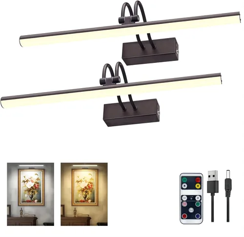 Miniatura 26 de RAIFOOLLY Luz de imagen, luces de imagen para pared inalámbricas, luces de imagen de 16 pulgadas con temporizador y regulable, luces de pared a