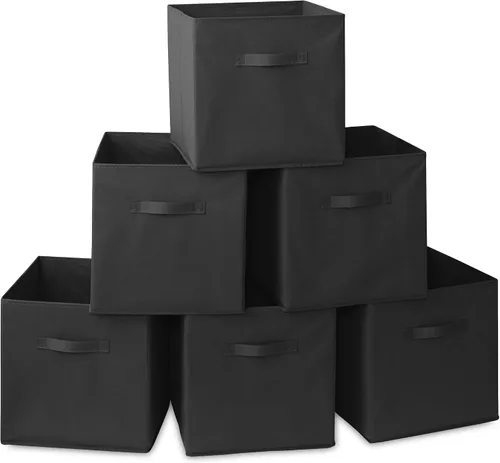 Miniatura 32 de Casafield juego de 6 cubos de almacenamiento plegables de tela, canastas de tela plegables de 11 pulgadas, para estantes, cubos organizadores