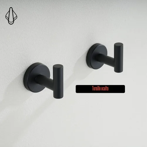 Miniatura 7 de JQK TH100-PB-P2 - Gancho negro para toallas de baño, cocina, garaje, montaje en la pared (paquete de 2), acero inoxidable 304 negro mate, TH100-PB-P2