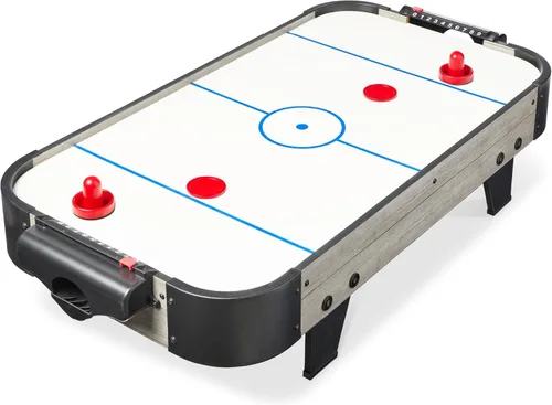 Miniatura 8 de Best Choice Products Mesa portátil de hockey de aire de mesa para sala de juegos con motor de 100 V, ventilador eléctrico, 2 huelgas, 2 discos