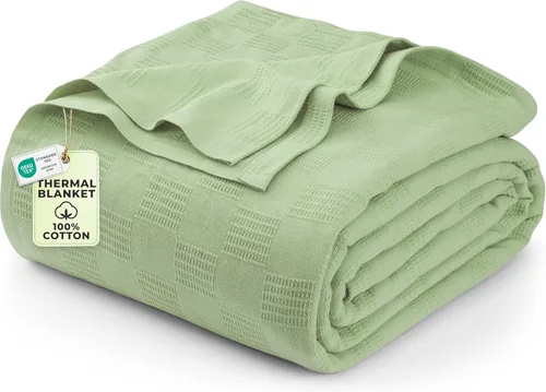 Miniatura 32 de Utopia Bedding Manta térmica 100% algodón, suave, ligera, transpirable, acogedora manta de primavera y verano para cama, decoración del hogar