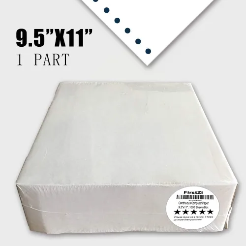 Miniatura 3 de FirstZi Papel de computadora de alimentación continua en blanco de 9.5 x 11 pulgadas para impresoras matriciales de puntos, 1000 unidades por caja