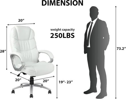 Miniatura 2 de Silla de oficina, diseño ergonómico moderno, respaldo alto, piel sintética, 250 libras resistente, silla de escritorio giratoria con soporte lumbar