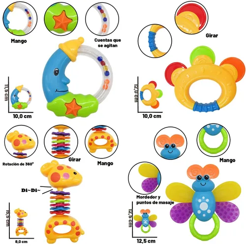 Miniatura 6 de AIVIAI Juguetes para bebés de 0 a 6 meses, juguetes para bebés de 0 a 3 meses, sonajeros para bebés, juego de juguetes con caja de almacenamiento