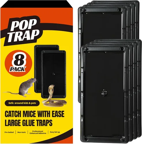 Miniatura 9 de POPTRAP Trampa para ratas de servicio pesado y grande - 12 paquetes, trampa para ratones súper adhesiva con pegamento ultra fuerte, trampa