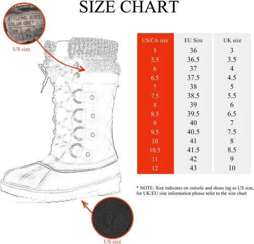 Miniatura 2 de DREAM PAIRS Botas de nieve de invierno impermeables a media pantorrilla para mujer