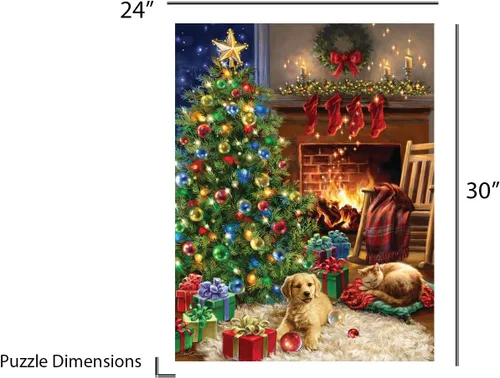 Miniatura 4 de Springbok - Mañana de Navidad - Rompecabezas de 1000 piezas - Escena clásica de una acogedora mañana de Navidad bajo el árbol es colorida y relajante