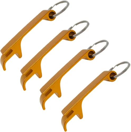 Miniatura 7 de Gadgetime USA Juego de 4 abridores de tapas de cerveza, abrebotellas para cerveza, refrescos, latas y tapas pop, ergonómico y duradero con llavero