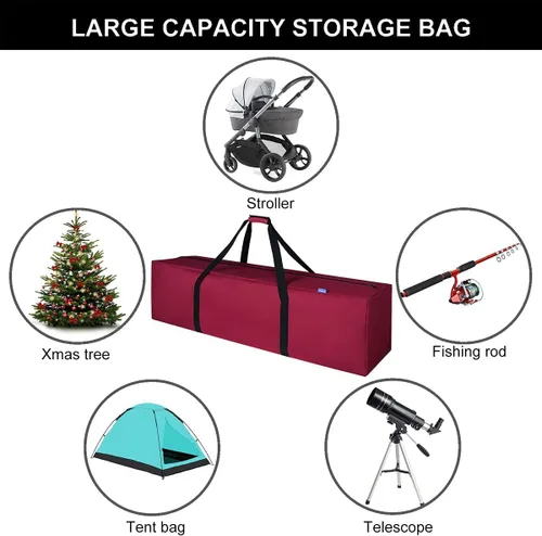 Miniatura 6 de INFANZIA Bolsa de almacenamiento para árbol de Navidad se adapta a árboles artificiales desmontados de hasta 75 pies contenedor duradero para árbol