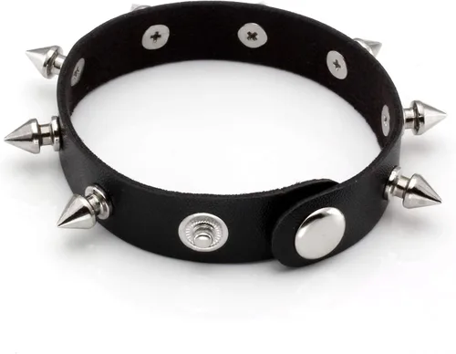 Miniatura 6 de MILAKOO Pulsera de cuero punk para hombre, pulsera de cuero con espiga para mujer