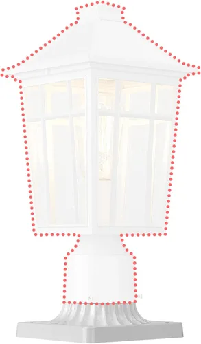 Miniatura 3 de Darkaway Soporte de base de poste para exteriores, adaptador de luz de poste de 3 pulgadas, base de montaje en muelle con acabado blanco para patio