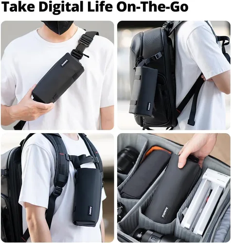 Miniatura 2 de AMBITFUL ZOOM P1 - Estuche de almacenamiento para DJI Osmo Pocket 3/4/360, bolsa de transporte de piel sintética impermeable, bolsa de viaje de gran