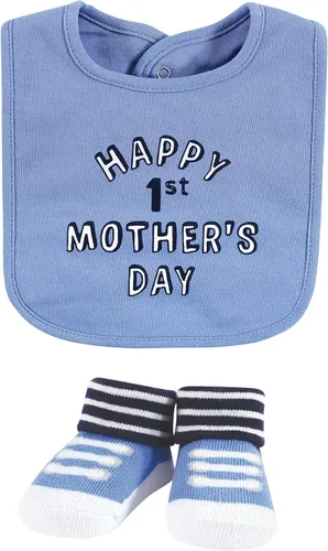 Miniatura 136 de Hudson Baby Conjunto de babero y calcetines unisex de algodón para bebé