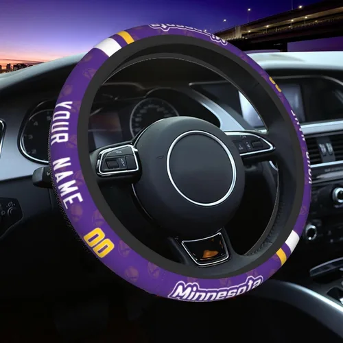 Miniatura 29 de Cleveland - Fundas personalizadas para volante de fútbol, con nombre y número, antideslizantes y absorbentes de sudor, accesorios para automóviles
