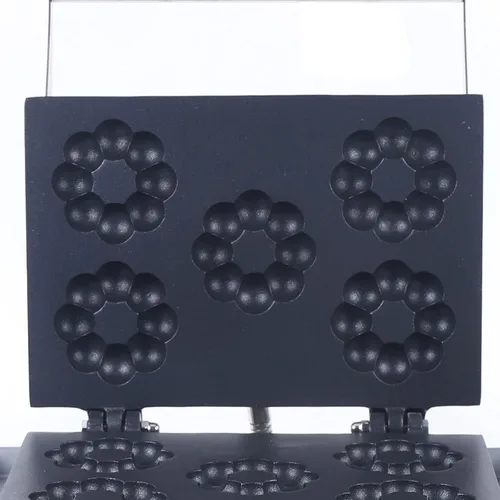 Miniatura 5 de LOYALHEARTDY Máquina de donas de flores de ciruelo de 5 agujeros, máquina comercial para hacer gofres, mini máquina de donas de 1500 W, 110 V