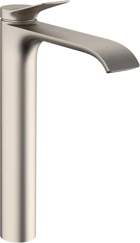 hansgrohe Vivenis 75042821 - Grifo moderno para lavabo de baño de 1 manija y 1 orificio de 12 pulgadas de alto, níquel cepillado, 75042821 cepillado