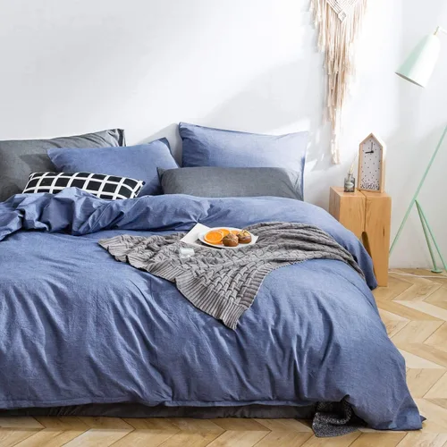 Miniatura 2 de SUSYBAO - Cobertor tipo duvet de 3 piezas, 100% de algodón natural, tamaño Queen, 1 cobertor con 2 fundas para almohada, calidad de lujo, ultra
