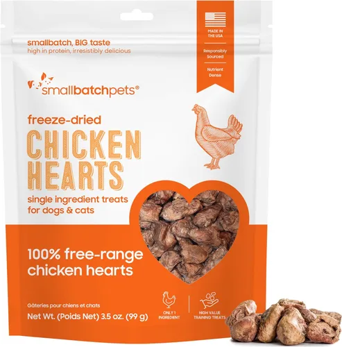Miniatura 9 de smallbatch Pets Premium - Golosinas de corazón de res liofilizadas para perros y gatos, 3.5 onzas, fabricadas y obtenidas en los Estados Unidos, un