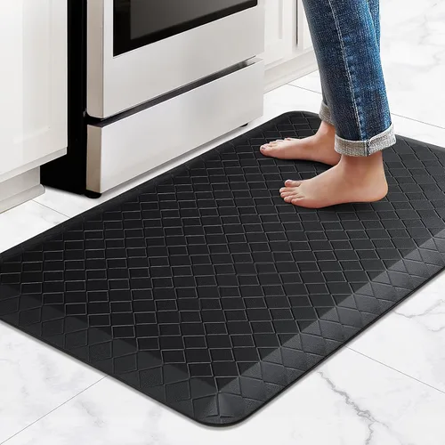 Miniatura 18 de HappyTrends Alfombras antifatiga para cocina, 4/5 pulgadas de grosor, antideslizantes, impermeables, ergonómicas, cómodas para cocina, suelo, hogar