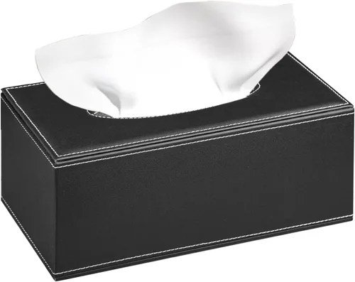 Miniatura 9 de Funda rectangular de cuero para caja de pañuelos, soporte de caja de pañuelos moderno rectangular para toallas de papel, dispensador de pañuelos