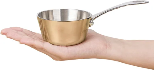 MACEVIA Mini Cacerola para Salsa, Olla Pequeña de Acero Inoxidable 18/10 con Asa para Calentar Mantequilla, Uso Multiusos para Cocina Doméstica o