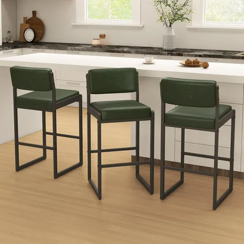 Miniatura 59 de SAECKBERG Taburetes de bar modernos de altura de mostrador, sillas de barra de 26 pulgadas de altura con respaldo, taburetes tapizados, taburetes
