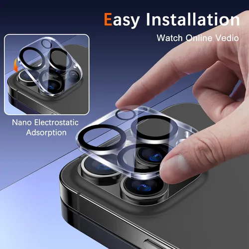Miniatura 4 de UniqueMe - Protector de lente de cámara compatible con iPhone 13 Pro de 6.1 pulgadas / 13 Pro Max de 6.7 pulgadas, [compatible con fundas]