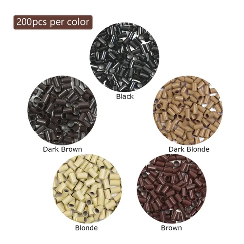 Miniatura 5 de 1000 piezas de microanillos de 0.134 in, cuentas de enlaces de microanillos sin silicona, tubos de cobre para extensiones de cabello