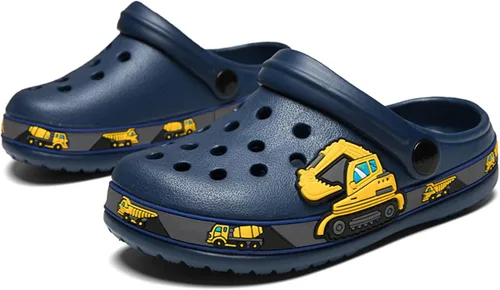 Miniatura 7 de Peyarlie Sandalias de jardín para niños y niñas, zapatos de jardín sin cordones, ligeras, para verano, interiores, exteriores, playa, piscina, agua