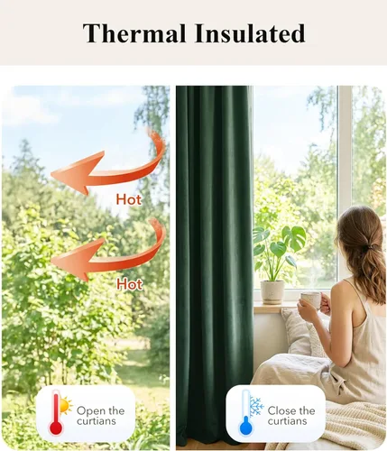 Miniatura 221 de StangH Cortinas de Terciopelo Verde Esmeralda de 96 Pulgadas - Cortinas Opacas de Terciopelo de Lujo Súper Suaves, Elegante Cobertura de Ventana