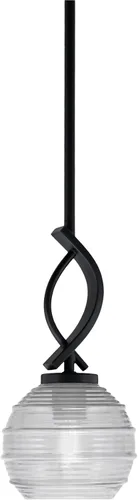 Miniatura 44 de Toltec Lighting Cavella Stem Colgado Mini colgante, acabado grafito, vidrio de muselina blanca de 4 pulgadas