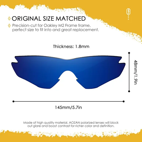 Miniatura 27 de Lentes de repuesto ANSI Z87.1 para gafas de sol Oakley M2 Frame OO9212