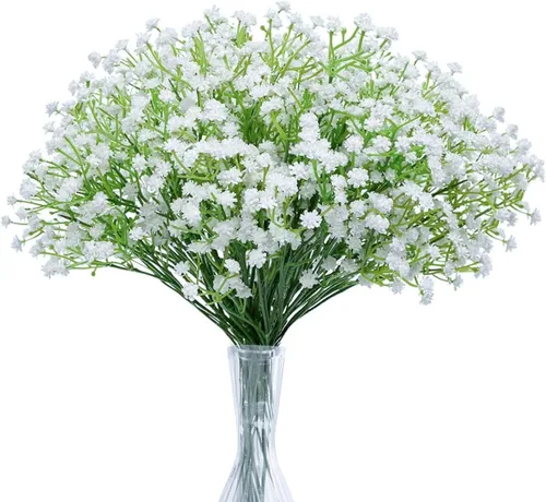 Miniatura 22 de N&T NIETING - Ramo de 10 flores artificiales de aliento de bebé, gypsophila falsa, toque real, arreglo de flores artificiales para bodas, fiestas