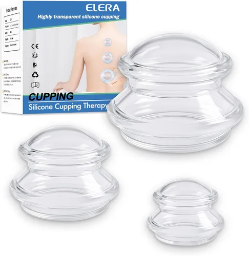 Miniatura 12 de ELERA Terapia de ventosas de silicona en tamaño L, herramientas de tazas de masaje profesionales chinas, taza de silicona para aliviar el dolor