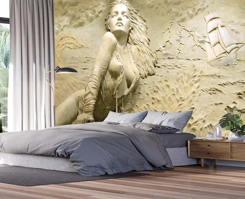 Miniatura 20 de Mural de pared de picos de montaña y bosque para dormitorio, sala de estar, papel tapiz para decoración 158" x 110" (no autoadhesivo)