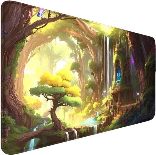 Miniatura 28 de MTG - Tapete de juego con zonas, bordes cosidos, tapete MTG para TCG de 24 x 14 pulgadas, tapete de juego entintado con bolsa de almacenamiento