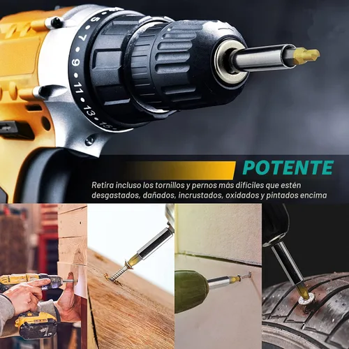 Miniatura 5 de Regalos para hombres – Juego de 22 extractores de tornillos dañados de titanio, removedor para tornillos de cabeza pelada, tuercas y pernos