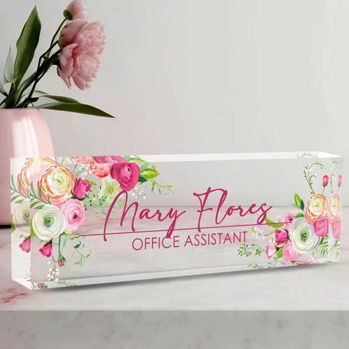 Miniatura 9 de Placa de Nombre Personalizada a Criterio, Placa de Escritorio de Acrílico, Decoración de Oficina para Mujeres y Hombres, Regalos de Agradecimiento