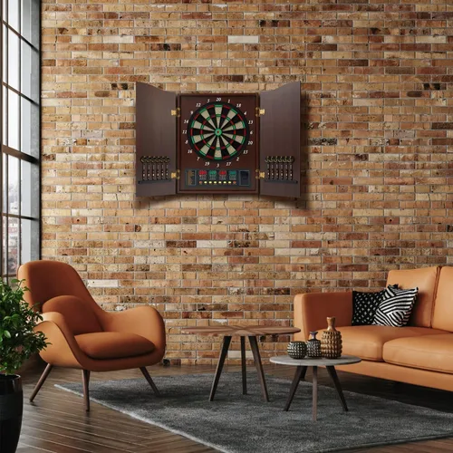 Miniatura 2 de Electronic Dart Board Cabinet Set, 12 Soft Tip Darts, Electric Dart Boards for Adults, Digital Dart Board with Integrated Scoreboard for Family Game